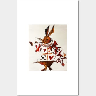 Alice in Wonderland white hare Posters and Art